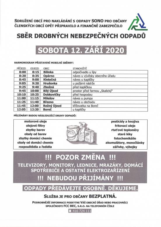 Sběr drobných nebezpečných odpadů