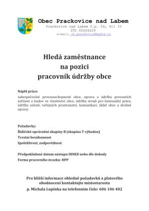 pracovní nabídka